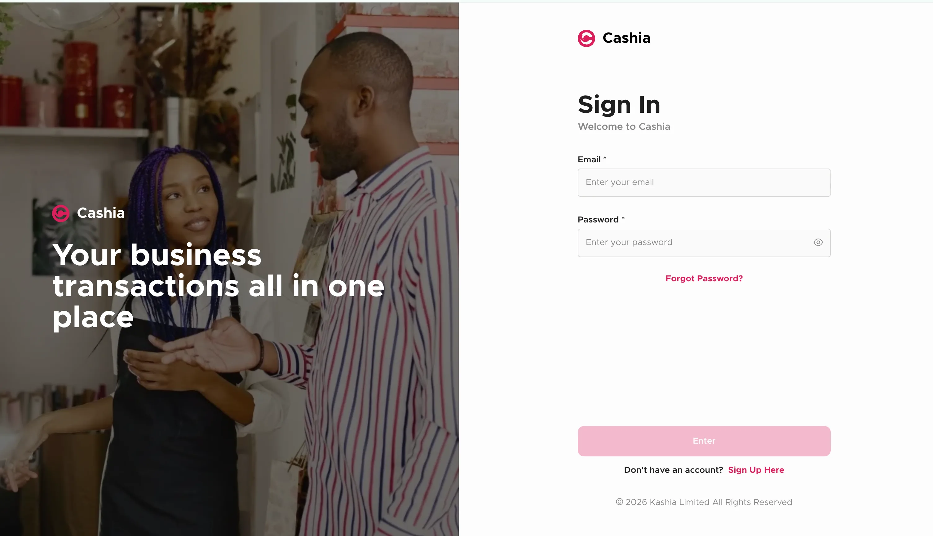 Cashia Merchants Portal